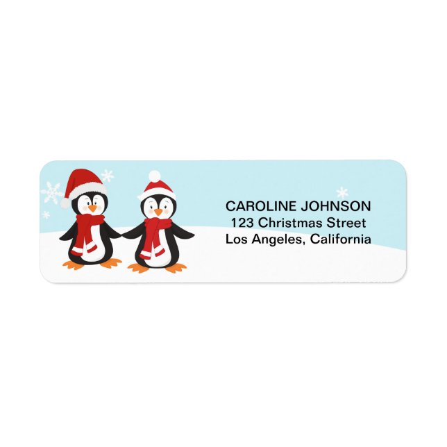 Weihnachtspinguine Holiday Address Labels (Vorne)