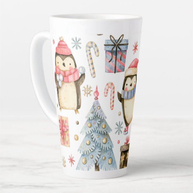 Weihnachtspinguine Latte-Tasse Milchtasse (Linke Ecke)
