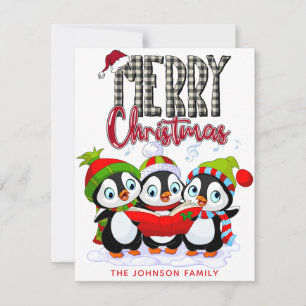 Weihnachtspinguine mit Weihnachtskarte Feiertagskarte