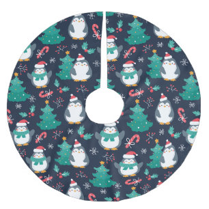 Weihnachtspinguine Polyester Weihnachtsbaumdecke