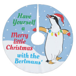 Weihnachtspinguine Polyester Weihnachtsbaumdecke
