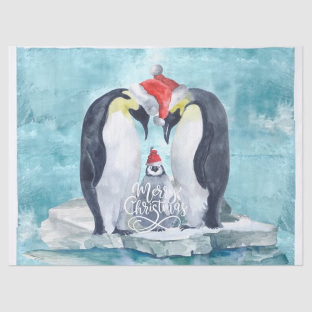 Weihnachtspinguine Seidenpapier (Vorderseite)