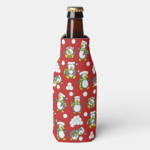 Weihnachtspinguinhintergrund Flaschenkühler