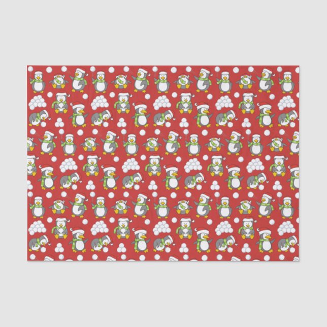 Weihnachtspinguinhintergrund Seidenpapier (Vorderseite)