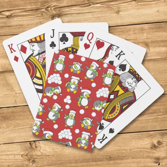 Weihnachtspinguinhintergrund Spielkarten (Von Creator hochgeladen)