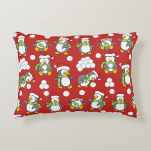 Weihnachtspinguinhintergrund Zierkissen
