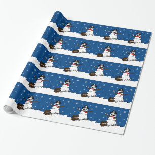 Weihnachtspiraten-Schneemann Geschenkpapier