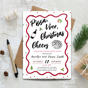 Weihnachtspizza- und Weinparty Einladung