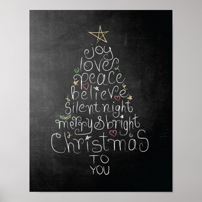 Weihnachtsplakat-Liebe Joy Peace Glauve Poster (Vorne)