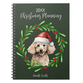 Weihnachtsplaner Dog Poodle Standard Mini Pup Notizblock
