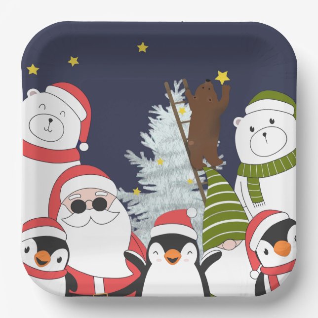 Weihnachtsplatine Pappteller (Vorderseite)