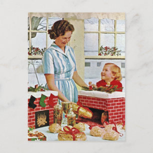 Weihnachtsplätzchen backen mit meiner Mutter Foto Postkarte