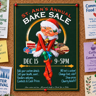 Weihnachtsplätzchen-Backverkauf-Lebensmittelmarkt- Flyer