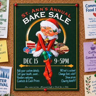 Weihnachtsplätzchen-Backverkauf-Lebensmittelmarkt- Flyer