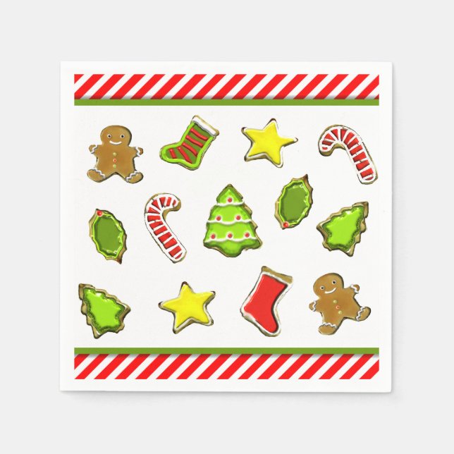 Weihnachtsplätzchen-Feier Serviette (Vorderseite)