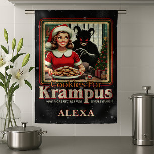 Weihnachtsplätzchen für den Krampus Fröhliche Kram Geschirrtuch