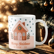 Weihnachtsplätzchen-Haus-Schneeflocken-Familie