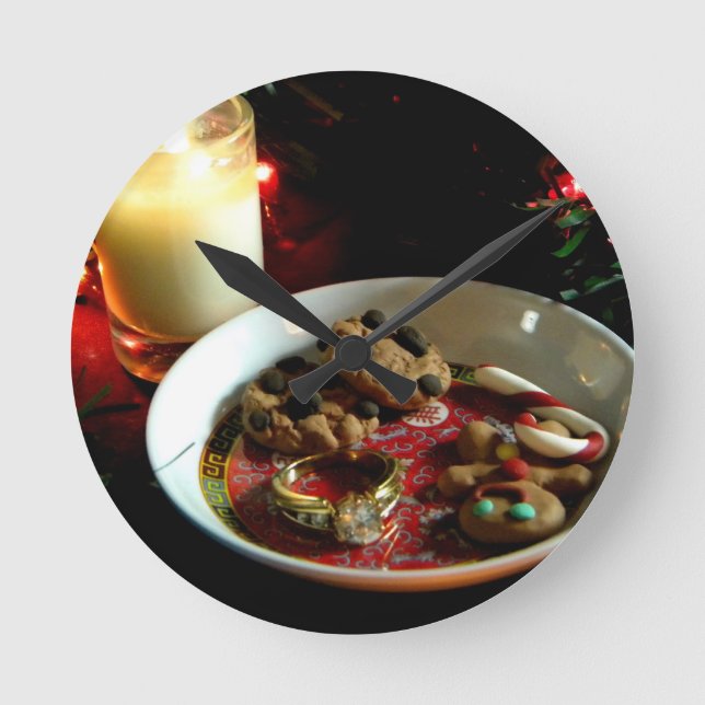 Weihnachtsplätzchen-Kerze Runde Wanduhr (Vorderseite)