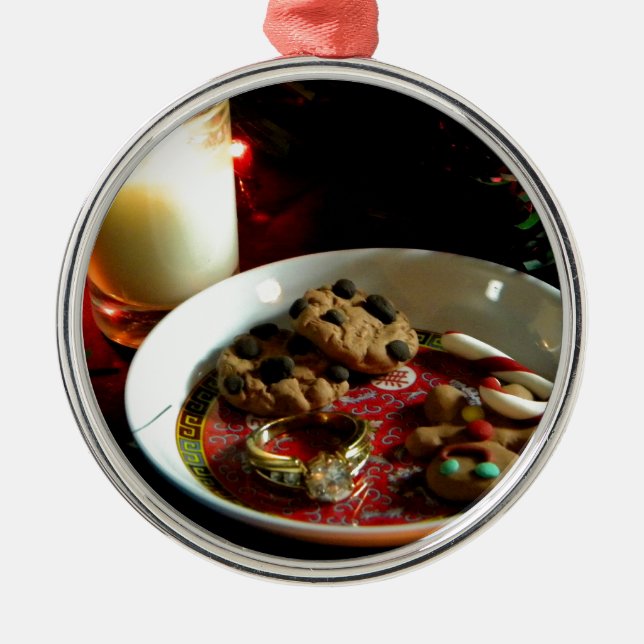 Weihnachtsplätzchen-Kerze Silbernes Ornament (Vorne)