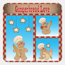 Weihnachtsplätzchen-Lebkuchen-Männer Quadratischer Aufkleber