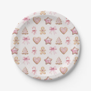Weihnachtsplätzchen-Muster-Baby-Party Pappteller