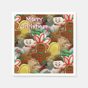 Weihnachtsplätzchen-Muster-Servietten Serviette