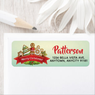 Weihnachtsplätzchen-Rücksende-Adresse-Etikett