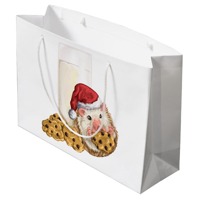 Weihnachtsplätzchen-Schwein Große Geschenktüte (Rückseite Schrägansicht)