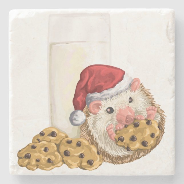 Weihnachtsplätzchen-Schwein Steinuntersetzer (Vorderseite)