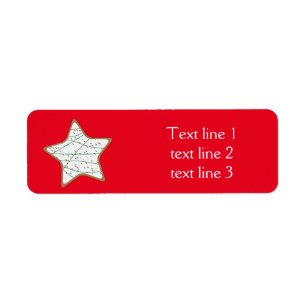 Weihnachtsplätzchen-Star-Urlaubsparty-Adressetiket