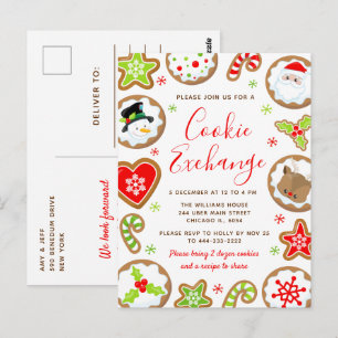 Weihnachtsplätzchen-Tausch Rot und Grün Postkarte