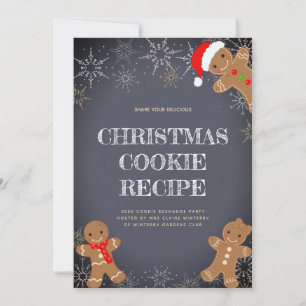 Weihnachtsplätzchen-Tauschparty Teilen-Rezeptkarte
