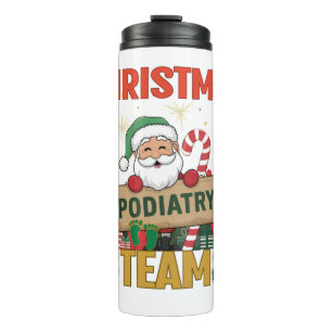 Weihnachtspodiatenteam - Festliche Foot Care Profe Thermosbecher