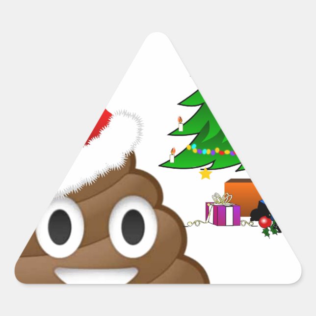Weihnachtspoemoji Dreieckiger Aufkleber (Vorderseite)
