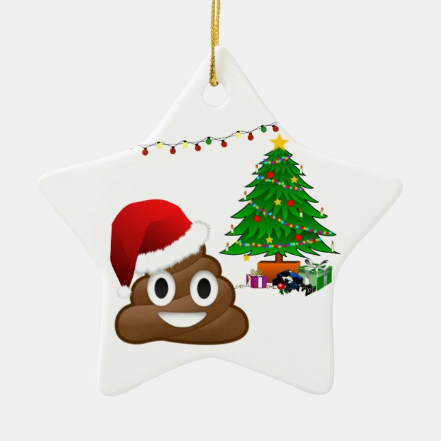 Weihnachtspoemoji Keramik Ornament (Vorne)