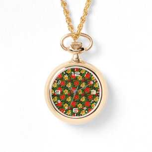 Weihnachtspoinsettia Blume Muster-86755 Armbanduhr