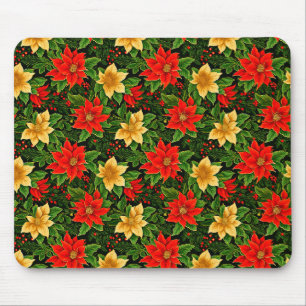 Weihnachtspoinsettia Blume Muster-86755 Mousepad