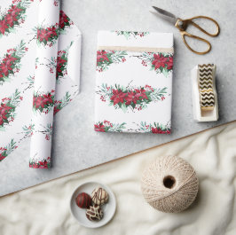 Weihnachtspoinsettia Botanisches Muster Geschenkpapier