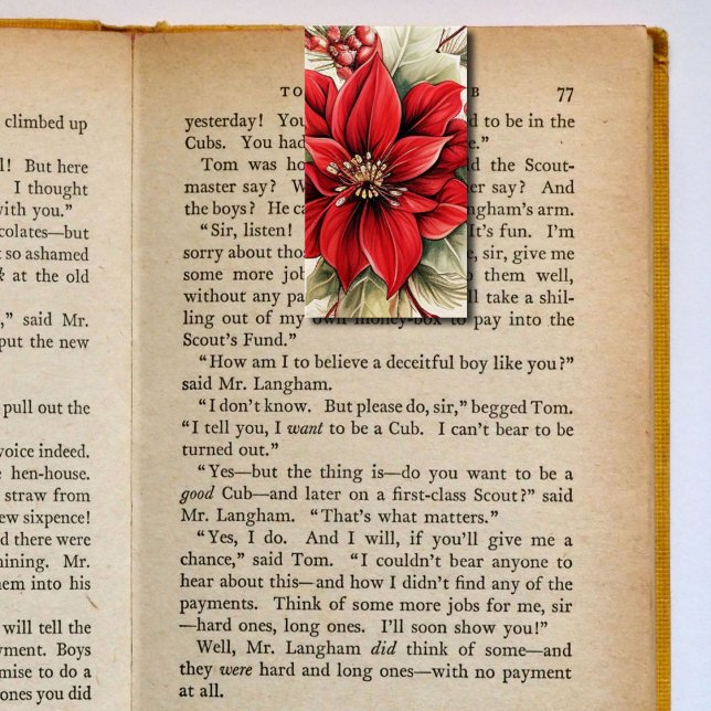 Weihnachtspoinsettia Falten Lesezeichen Bookmarker Visitenkarten (Von Creator hochgeladen)