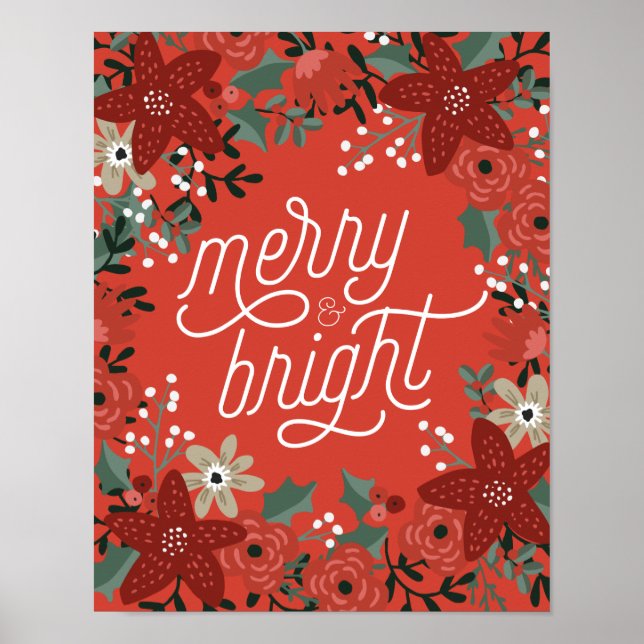 Weihnachtspoinsettia Foliage Poster (Vorne)