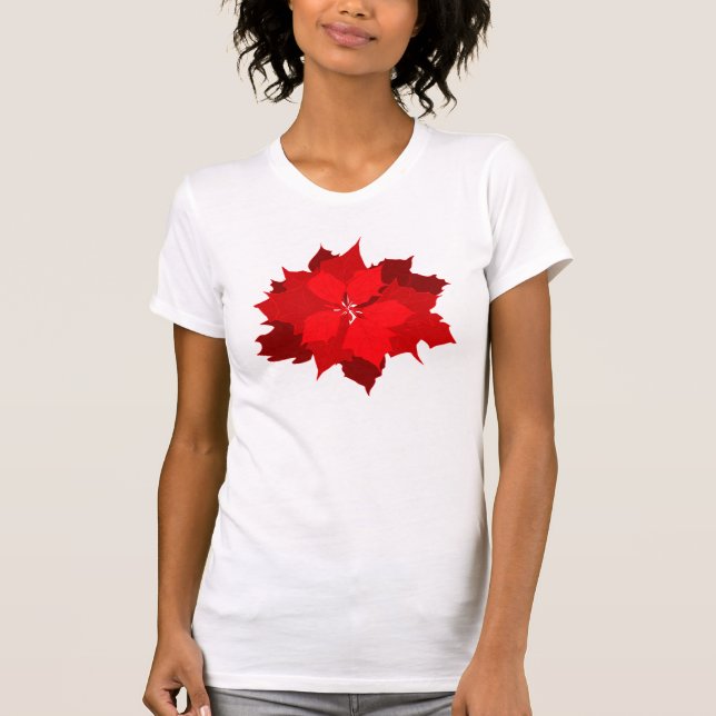 Weihnachtspoinsettia Grafik-Blume-T - Shirt (Vorderseite)