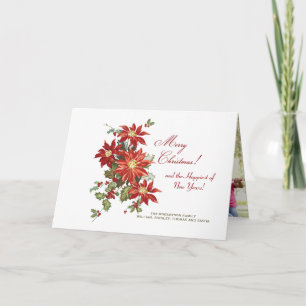 Weihnachtspoinsettia-(H) gefaltetes Feiertagskarte