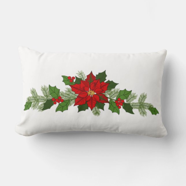 Weihnachtspoinsettia Lendenkissen (Vorderseite)