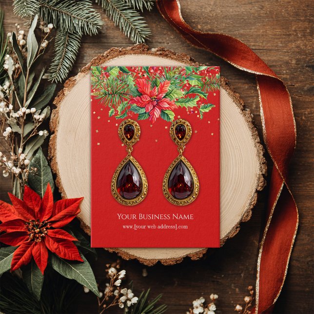 Weihnachtspoinsettias Earring Display Card (Von Creator hochgeladen)
