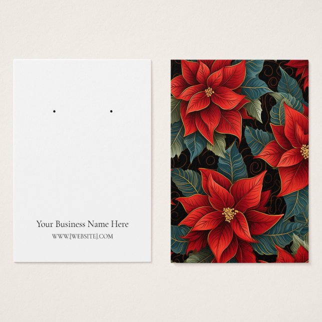 Weihnachtspoinsettias Earring Display Card (Vorne & Hinten)