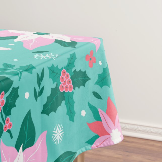 Weihnachtspoinsettienmuster Tischdecke (Beispiel)