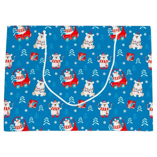 Weihnachtspolar Große Geschenktüte (Vorderseite)