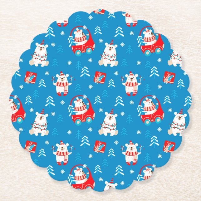 Weihnachtspolar Untersetzer (Vorderseite)