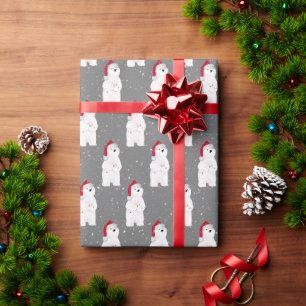 Weihnachtspolarbär in Schneeflocken Geschenkpapier