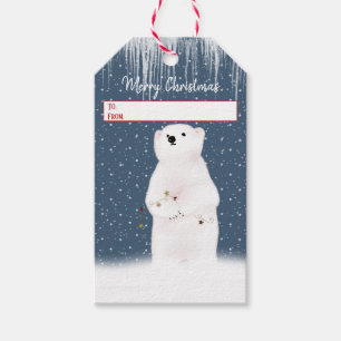 Weihnachtspolarbär mit Sternen Geschenkanhänger